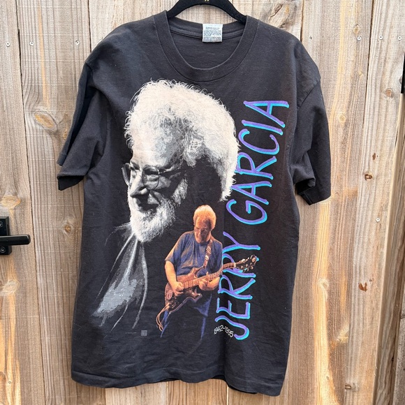 VTG JERRY GARCIA 1995 SHIRT GRATEFUL DEAD LIQUID BLUE 90S ROCK BAND MEMORIAL L